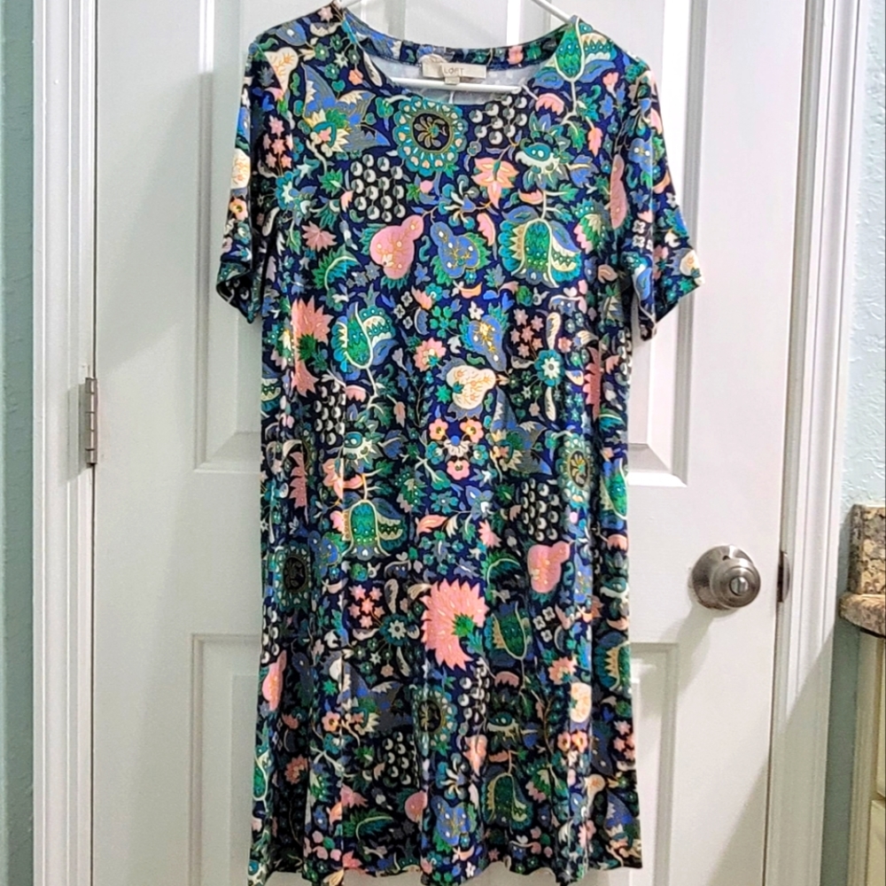 EUC LOFT Floral Swing Dress - Medium